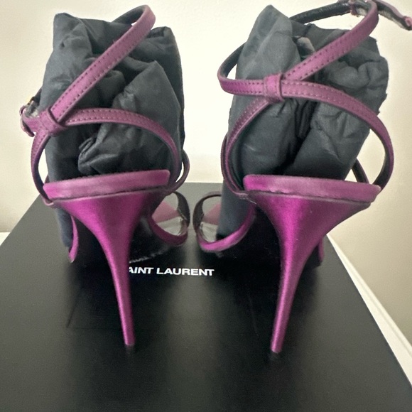 Saint Laurent Purple dive Satin sandals 37 - Picture 5 of 7